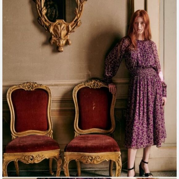 Sezane NWT Rare Priscilla Midi Dress Size 44 - Picture 2 of 13